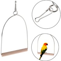 Parrot Swing Toys Stainless Steel Bird Hanging Stand Perch Swing Playstands for Parakeet Cockatoo Cockatiel Lovebirds Toys