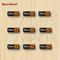 A set of 9 waterproof vinyl decals with a reflective design, perfect for cycling enthusiasts. These durable stickers with