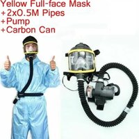 Protective Electric Constant Flow Supplied Air Fed Full Face Gas Mask Respirator System Respirator Mask Workplace Safety Supplie