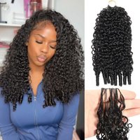 Pre Looped Crochet Human Hair Extensions Burmese Curly Feather-Line Invisible Crochet Hair Pre Separated Knotless For Braiding