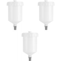 3 Pcs 600Ml Plastic Hvlp Paint Cup Pot For Sata Sprayer Cup Connector Jet Paint Sprayer Durable Easy Install Easy To Use