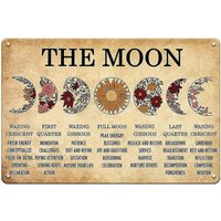 Moon Decor Witchy Wall Decor Ouija Boards Metal sign, Halloween Witch Decor Celestial Moon Phase Wall Decor Witchcraft Supplies,