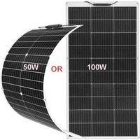 XINPUGUANG Flexible Solar Panel 50W 100W 12V Monocrystalline Off-Grid Charger Kit for Marine RV Cabin Van Car Uneven Surfaces