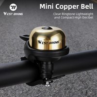 WEST BIKING Mini Copper Bicycle Bell - High Decibel Clear Ringtone, Fits 19-31.8mm Handlebars Road MTB Folding Bell Accessories
