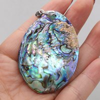 40x58mm Natural Shell Pendant Oval Shaped Abalone Shell Double Sided Charms for Jewelry Making DIY Necklace Earrings Accessories