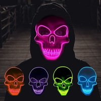 Fashion Horror Halloween Skull Mask LED Light Cosplay Costume Cosplay Mask Halloween Party Supplies Halloween Party