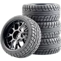 RC Car Rubber Tires & Wheels Rims 12mm Hex Hub for WLtoys 144001 and 1/18 1/16 1/10 Car Tyre(4-Pack)