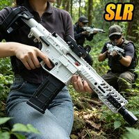 Tactical Gel Blaster SLR Toy Gun Full Auto Electric Rifle Nylon Body Outdoor Shooting Game for Teens and Adults (No Ammo)