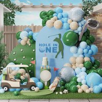 102/119Pcs Hole In One Golf Balloon Garland Arch Kit Golf Clubs Blue Green Rose Red Balloon Birthday Baby Shower Party Decor