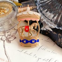 Baroque Luxury Carousel Design Brooch for Men and Women,Jewelry Accessories Pins,Wedding Holiday Party Couple Surprise Gift
