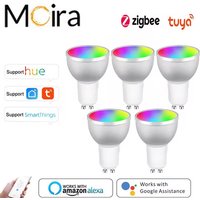 1/3/10Pcs Zigbee Smart Home LED Bulb Spot Night Light Lamp 5W GU10 RGBCW Tuya Smartthings Works Alexa Google Home Hue-Compatible