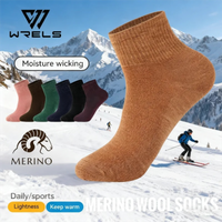 WRELS 1/2/3pairs Merino Wool Socks Hiking Socks Warm Cushion Socks Moisture Wicking Socks Thermal Breathable Soft Sports Socks