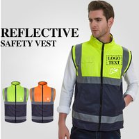 Hi Vis Workwear Vest with Multi Pockets Construction Road Work Vest Two Tone Working Clothes