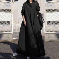 Loose Large Size Collar Long Sleeve Maxi Dress Japanese Style A-Line Skirt Long Dress Spring Summer Casual Wear