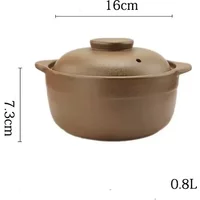 0.8L 1.2L 1.6L Casserole Clay Casserole High Temperature Resistant Household Open Flame Unglazed Stew Pot Soup Porridge