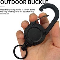 Outdoor Sporty Keychain Tool Retractable Heavy Duty Pull Reel Carabiner Key Chains Strong Steel Wire Rope Buckle Spring Key Ring