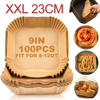Large 23cm Air Fryer Disposable Paper Liner 9 Inch Square/Round Nonstick Airfryer Parchment Special Baking Paper Cooking Basket