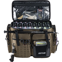 Goture Multifunctional Fishing Tackle Pack 53*38*29cm Two-way Zipper Design 1680D Oxford Fabric Waterproof Outdoor Fishing Bag
