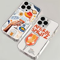 Aperol Spritz Cool Fashion Pattern Phone Case For iPhone XS XR X 16 15 14 13 12 11 Pro Max Mini 7 8 Plus Cartoon Soft Back Cover