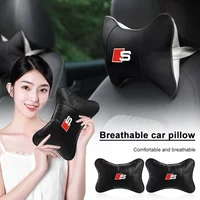Car Seat Headrest Auto Logo EmblemsNeck Pillow Car Styling For Audi A4 A3 A5 A6 A7 A8 Q3 Q5 Q7 Q8 B5 B6 B7 B8 B9 Q7 8P 8V 8L