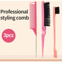 Comb Set Hair Styling Special Pointy Tail Beating Double Headed Brush Eyebrow Long Barber Makeup Updo Children Hair Salon Tools