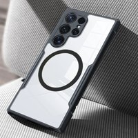 Four Corner Airbag Protection Transparent Phone Case for Samsung Galaxy S26 S25 Ultra S24 Plus 23 FE Edge Magnetic Charging Case