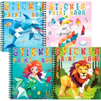 1-6PCS Sticker Book For Kids Unicorn Sticker Paint Book Mermaid Children's Sticker By Number For Birthday Gift Girls Stationery