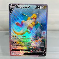 Pokemon Dragonite V 192/203 English Card Holographic Foil DIY Premium Anime Collection Card