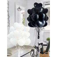 10 pcs 10Inch Black and White Heart Balloons for wedding ,bridesmaids' gifts, engagements, marriage and party decorations