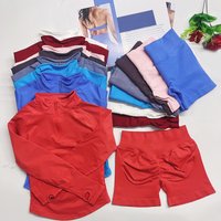 Impact DF Half Zippy Gym Top shorts Running Shirt Women Yoga outfits Long Sleeve Sports clothing Gym Fitness Workout shorts set