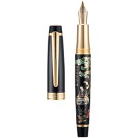 Hongdian 231 Chinese Metal Fountain Pen, Iridum EF/F Nib with Chinese Painting Design, Smooth Writing Pen with Ink Converter