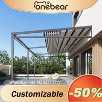 Any Size Custom Rustproof Aluminum Remote Motorized Retractable Pergola Durable Windproof Waterproof Outdoor Patio Canopy