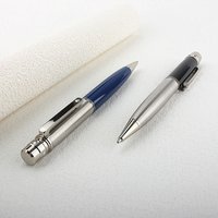 Elegant Vintage Rotating Metal Pen Smooth Blue Ink Writing High End Office Business Design with Pen Holder