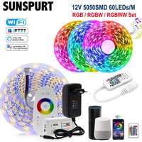 5-100M DC12V WiFi/IR/RF2.4G Touch Control LED Strip Light RGB SMD2835 5050 RGBW/RGBWW 60leds/M LED Strip With Magic Home Adapter