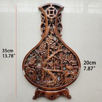 Wood Carving Hollow Carved Board Flower Bird Plum Orchid Bamboo Traditional Craft Wall Hanging Pendant Camphor Wood Home Decor