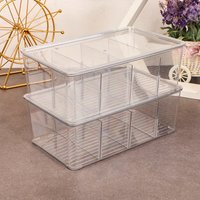Acrylic Tea Bag Storage Box with Lid, Multifunctional Compartment Organizer for Office Coffee Tea Bag Storage