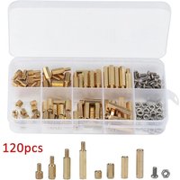 120pcs M3 stainless steel screws and nuts brass hexagonal copper columns isolation columns spacer columns box combination