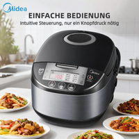 Midea 5L Reiskocher mit großer Kapazität Multifunktionsgerät | Antihaftbeschichtung für einfache Reinigung & energieeffizient