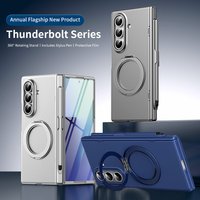 Business Metal Magnetic Rotating Stand Case for Samsung Z Fold 7 Galaxy Z Fold 6 5 4 3 Compatible with MagSafe Wireless Cover