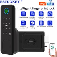 Wifi Rust Proof Fingerprint Tuya App Outdoor Lock Remote Control Power Saving Code Smart Door Lock Electric Rim Lock