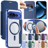 Leather Flip Case For Google Pixel 10 10Pro 10a 9 9Pro 9a 8A 7A 11 11Pro Pro XL ProXL Card Slot Wrieless Charging Phone Cover