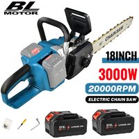 Tronçonneuse électrique sans fil 3000W 18 pouces, outil de travail du bois portatif pour jardin, compatible avec batterie Makita