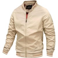 2026 Spring/Autumn New Men Fashion Casual Stand Up Collar Zipper Jacket Outdoor Leisure Sports Comfortable Simple Coat