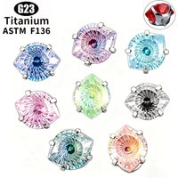1Pcs ASTM F136 16G CZ Angel Devil Eye Ear Stud Flat Back Cartilage Earring Labret Helix Tragus Lobe Ear Piercing Body Jewelry