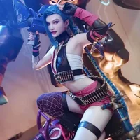 2025 NEW Japan League Of Legends Jinx Rampage Loli Cos Costume Lol Jinx Cosplay Full Set Of Costumes