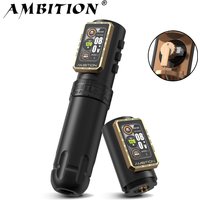 Ambition Epoch Coreless Motor Wireless Tattoo Machine Stroke 1.0-5.0mm Direct Drive Adjustable 2400mAh Battery 34+42mm Grip Art