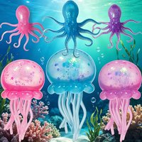 Hot Trending Nee Doh Jellyfish & Cube Squish Toy, Soft Jelly Squeeze Stress Relief Fidget Toy, Sensory NeeDoh for Kids & Adults