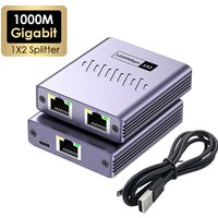 Gigabit 1x2 Network Splitter 1000Mbps 1 to 2 Ways RJ45 Lan Ethernet Adapter 1G 1000M Network Coupler Online Works Simultaneously