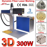 3D 300W Relief Deep Engraving Machine JPT 200W Mopa Fiber Laser Marking Cutting Machine 3 Axis Laser Engraver for Metal 100W