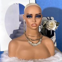 Realistic Female Mannequin Head Professional Multifunctional with Shoulder Half Body Mannequin Stand for Hat Beauty Accessories